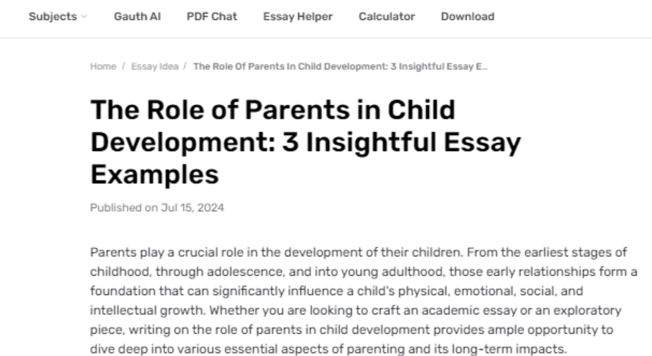 What is the Role of Parents in Child Development